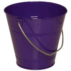 JAM Paper Small Purple Metal Pail Bucket, 6ct.