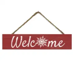 Welcome Snowflake 17" x 3.5" Outdoor/Indoor Hanging Sign