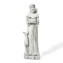 Glitzhome&reg; 36" St. Francis Bird Feeder Garden Statue