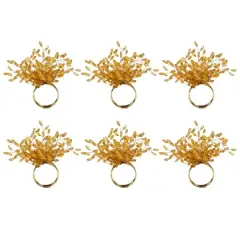 DII&reg; Gold Beaded Burst Napkin Rings, 6ct.