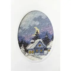 Orchidea Complete Cross Stitch Kit - Greetings Card Winter Night