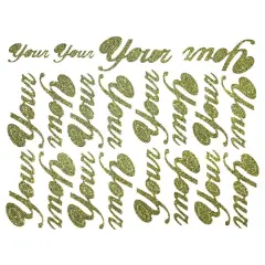 JAM Paper Your Gold Script Floral Adhesive