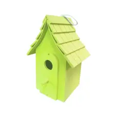 Santa's Workshop 10" Cottage Bird House Green