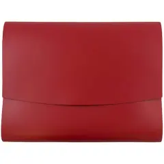 JAM Paper Italian Leather Snap Closure Portfolio Red