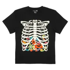 Black Ribcage with Candy Youth Crew Neck T-Shirt by Celebrate It&trade;