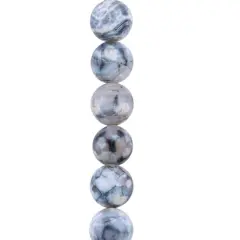 Black & White Fire Agate Round Beads by Bead Landing&trade;