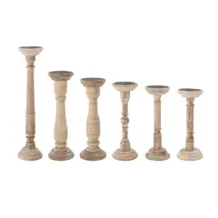 Hello Honey&reg; Ivory Wood Candle Holders Set