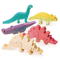 S&S Worldwide&reg; Unfinished Wooden Dinosaur Puzzles, 12ct.