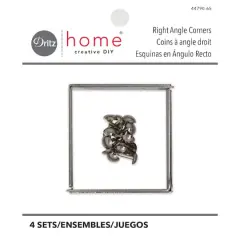 Dritz&reg; Home Nickel Small Campaign Textured Right Angles, 4ct.