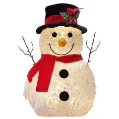 Haute Decor 14" Happy Snowman Pre-Lit LED Tabletop D&eacute;cor