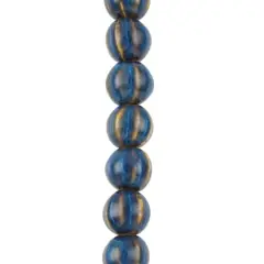 Blue Ceramic Round Melon Beads, 15mm by Bead Landing&trade;