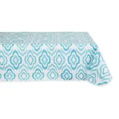 Blue Ikat Vinyl Tablecloth 60" x 102"