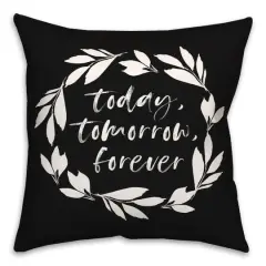 18" x 18" Today Tomorrow Forever Throw Pillow Black