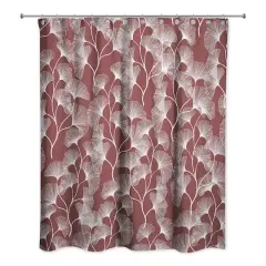 Gingko Shower Curtain Maroon
