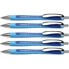 Schneider&reg; Blue Slider Rave Retractable Ballpoint Pen, 5ct.