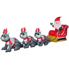 13ft. Airblown&reg; Inflatable Christmas Giant Santa's Sleigh with Raccoons
