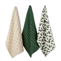 DII&reg; Assorted Holiday Greenery Dishtowel Set