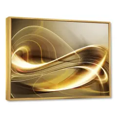 Designart - Elegant Modern Sofa - Large Abstract Framed Canvas Art Gold
