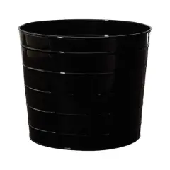 10" Farmhouse Black Metal Ribbed Planter