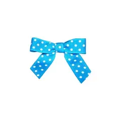 JAM Paper 2.5" Grosgrain Polka Dot Twist Tie Bows, 100ct. Turquoise