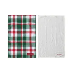 Hello Honey&reg; 28" Brushed Cotton Flannel & Linen Tea Towel with Merry Christmas Embroidery Set