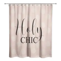 Holy Chic Polka Dots Shower Curtain Cream/Pink