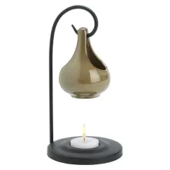 8" Earth Tone Porcelain Tear Drop Candle Oil Warmer