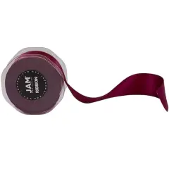 JAM Paper 1.5" x 25yd. Double Faced Satin Ribbon Burgundy
