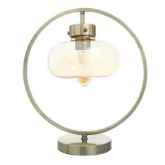 Gold Metal Contemporary Accent Lamp 14" x 8" x 15"