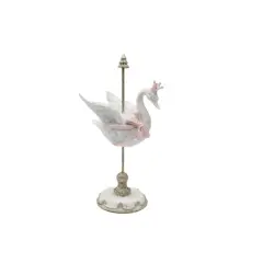 10.75" White, Gold & Pink Frosted Carousel Swan Tabletop D&eacute;cor by Ashland&reg;