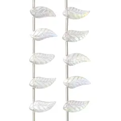 Clear Aurora Borealis Glass Leaf Beads, 17mm by Bead Landing&trade;