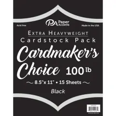 PA Paper&trade; Accents 100 lb. Cardmakers Choice 8.5" x 11" Cardstock, 15 Sheets Black