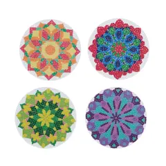 Round Mandala Diamond Art Coaster Kit by Make Market&reg;