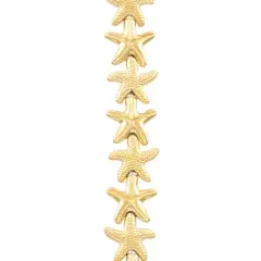 Gold Metal Starfish Beads, 14mm by Bead Landing&trade;