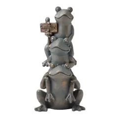 Glitzhome&reg; 28" Bronze Stacked Frog Statue