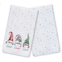 Let it Gnome Blue Snowflakes Tea Towels - Set of 2