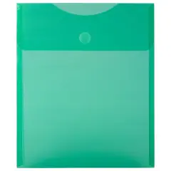 JAM Paper VELCRO&reg; Closure 9.75" x 11.5" Open End Envelopes, 12ct. Green