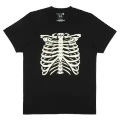 Black Glow-in-the-Dark Ribcage Adult Crew Neck T-Shirt by Celebrate It&trade;