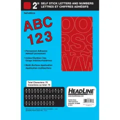 Headline Sign&reg; Red Helvetica Capital Letters Vinyl Stickers, 2''