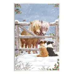 Stupell Industries Ponies & Dogs Winter Farm Scene Wall Plaque Art