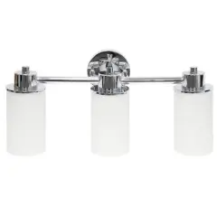 Lalia Home Essentix 3-Light White Shade Vanity Chrome