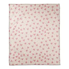 Heart Polka Pattern 50" x 60" Coral Fleece Blanket