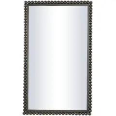 CosmoLiving by Cosmopolitan 40" Beaded Metal Wall Mirror Black