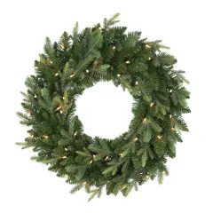 24" Pre-Lit Balsam Fir Wreath