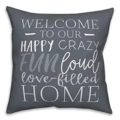 18" x 18" Love Filled Home Throw Pillow Slate