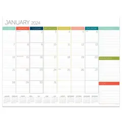 TF Publishing 2024 Rainbow Blocks Large Desk Pad Monthly Blotter Calendar
