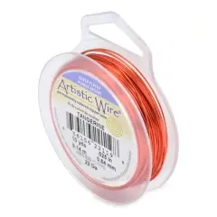 Artistic Wire&reg; 22 Gauge Silver Plated Tarnish Resistant Colored Copper Craft Wire, 10yd. Tangerine
