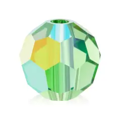 John Bead Preciosa 4mm Czech Crystal Glass Faceted Round Beads, 40ct. Peridot AB