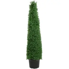 4ft. Unlit Artificial Boxwood Cone Topiary Tree with Pot