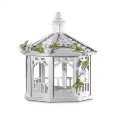 10.5" White Gazebo Bird Feeder